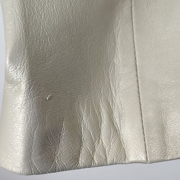 Express World Brand Vintage Goldtone Leather Fully Lined Jacket - Picture 8 of 9